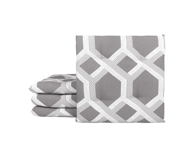 Set Cuscini per Cucina 40x40 in Cotone Imbottiti 6 cm con Lacci 4 Punti Made in Italy Il Gruppone