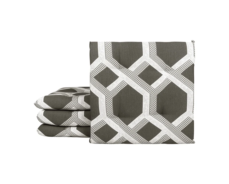 Set Cuscini per Cucina 40x40 in Cotone Imbottiti 6 cm con Lacci 4 Punti Made in Italy Il Gruppone