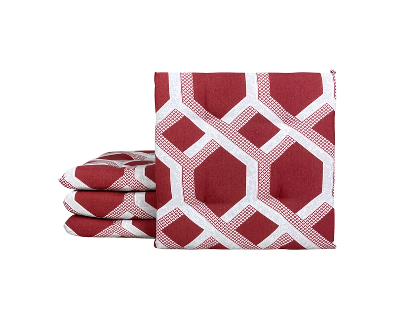 Set Cuscini per Cucina 40x40 in Cotone Imbottiti 6 cm con Lacci 4 Punti Made in Italy Il Gruppone