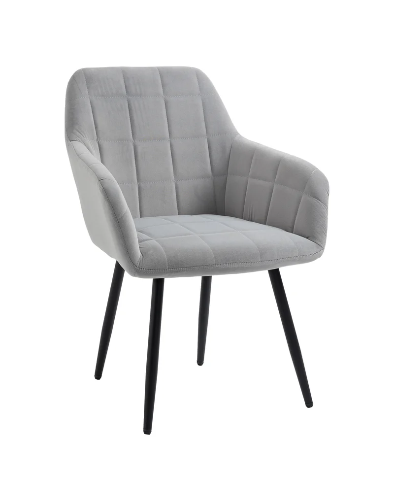 Poltroncina Classica con Braccioli per Camera da Letto in Velluto Design Moderno, con Gambe in Metallo Modello Odette