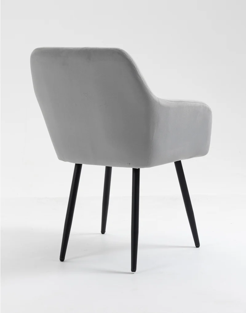 Poltroncina Classica con Braccioli per Camera da Letto in Velluto Design Moderno, con Gambe in Metallo Modello Odette