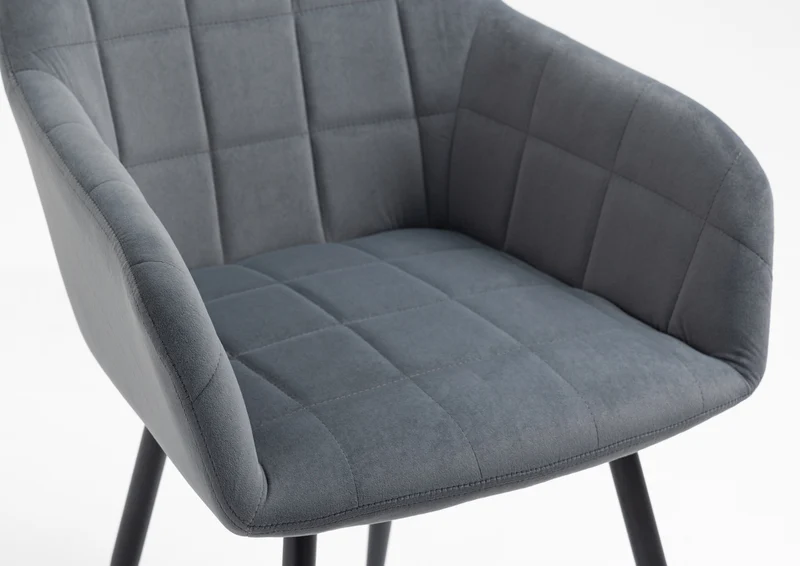 Poltroncina Classica con Braccioli per Camera da Letto in Velluto Design Moderno, con Gambe in Metallo Modello Odette
