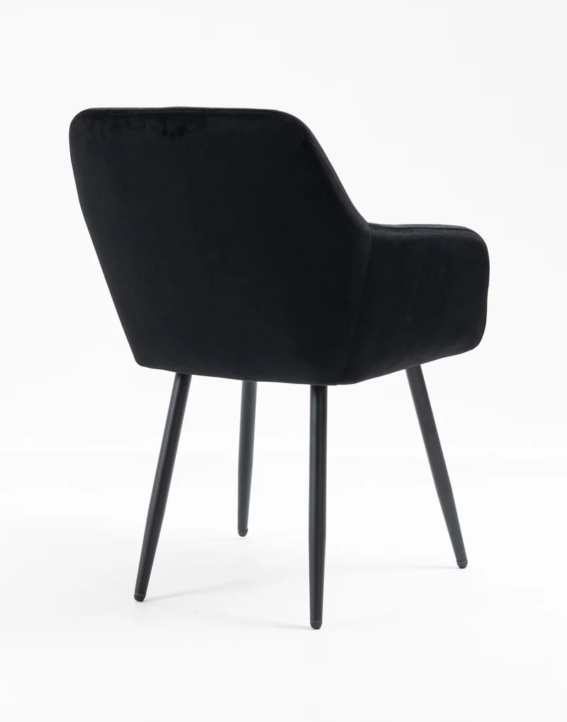 Poltroncina Classica con Braccioli per Camera da Letto in Velluto Design Moderno, con Gambe in Metallo Modello Odette