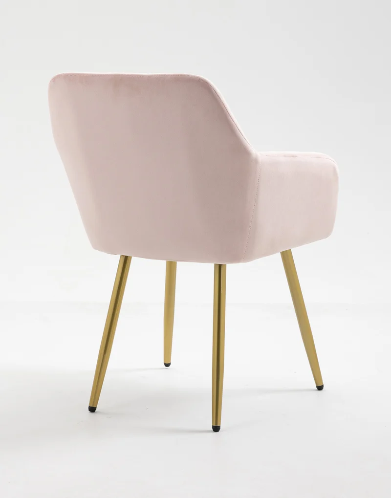 Poltroncina Classica con Braccioli per Camera da Letto in Velluto Design Moderno, con Gambe in Metallo Modello Odette
