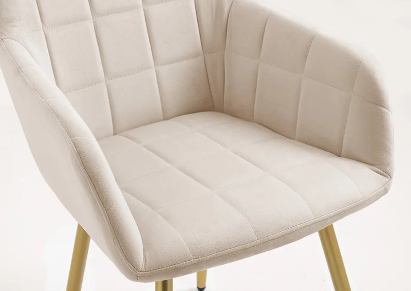 Poltroncina Classica con Braccioli per Camera da Letto in Velluto Design Moderno, con Gambe in Metallo Modello Odette