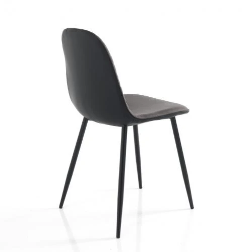 Set da 4 sedia moderna scocca rivestita in tessuto effetto velluto cm 44x51x86h - vari colori