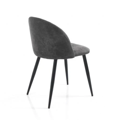 Set da 4 sedia design moderno imbottita rivestimento in tessuto effetto velluto - vari colori