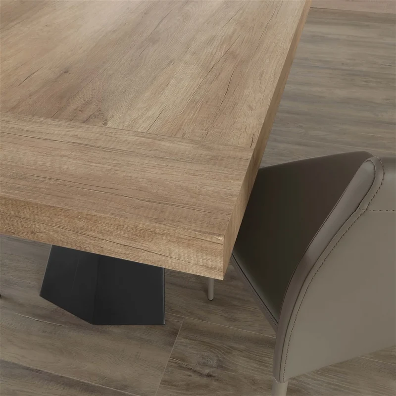 Ragnar - Tavolo moderno allungabile in legno e metallo colore rovere nodato - vari modelli