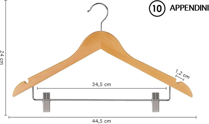 Grucce In Legno Naturale Con Clip Regolabili 10 Pezzi Appendino Il Gruppone