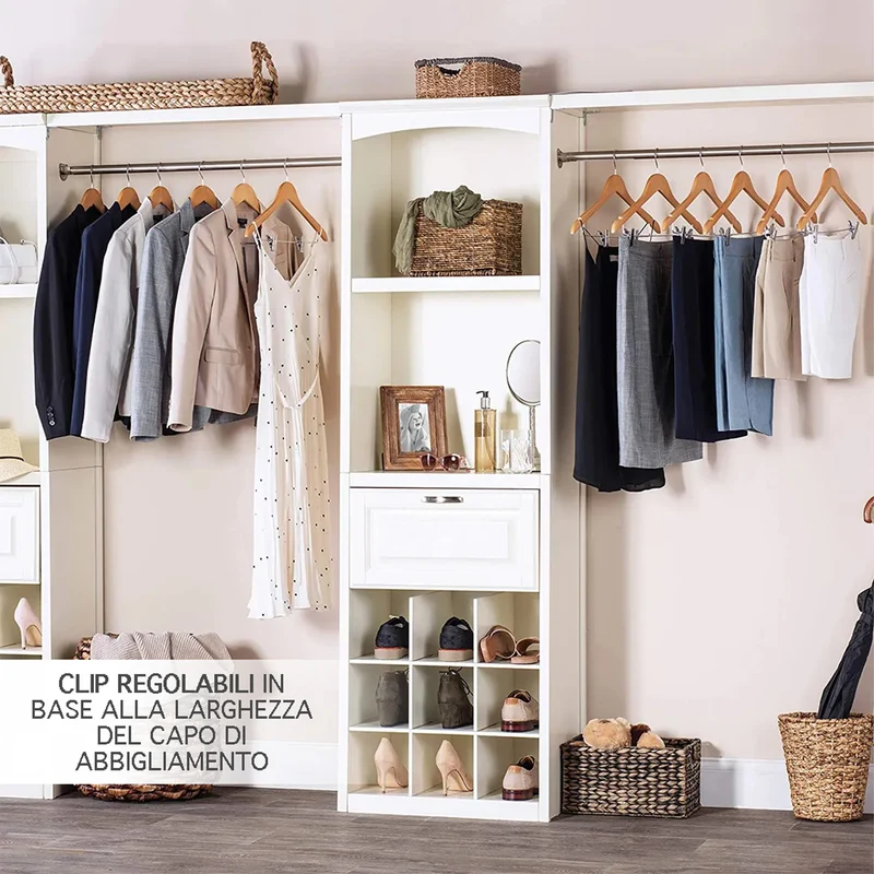 Grucce In Legno Naturale 21 Pezzi Con Scanalature Su Spalle Appendino Armadio Il Gruppone