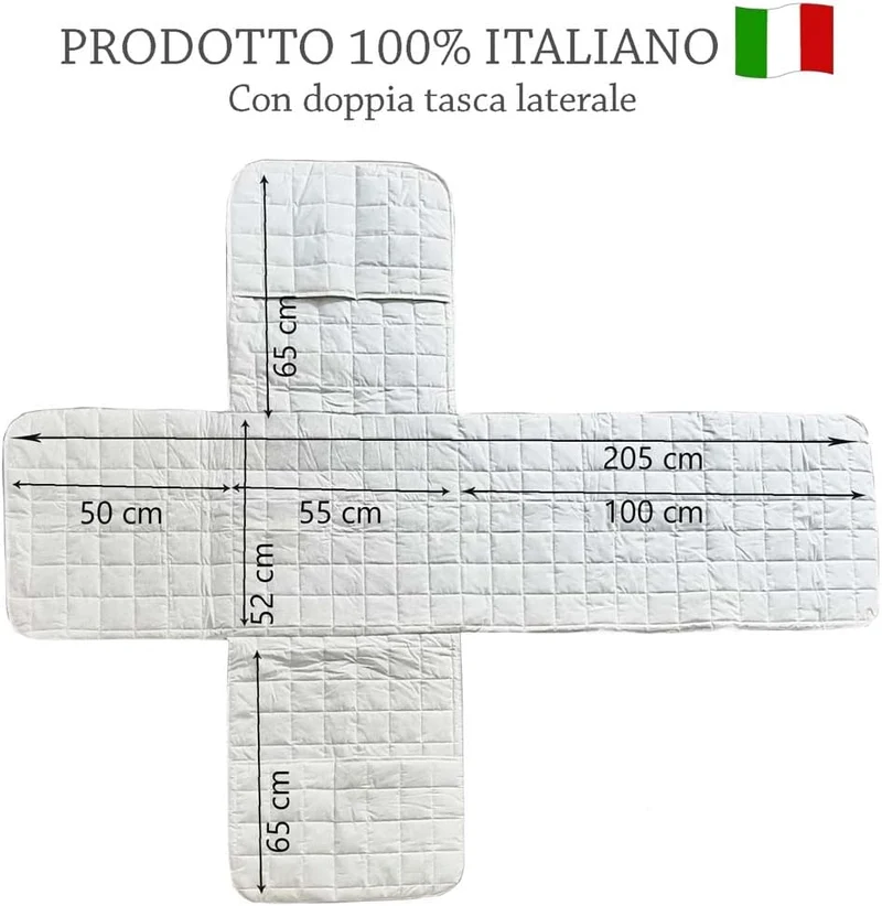 Copripoltrona Trapuntato per Poltrona Reclinabile Relax con Doppie Tasche Made in Italy Il Gruppone