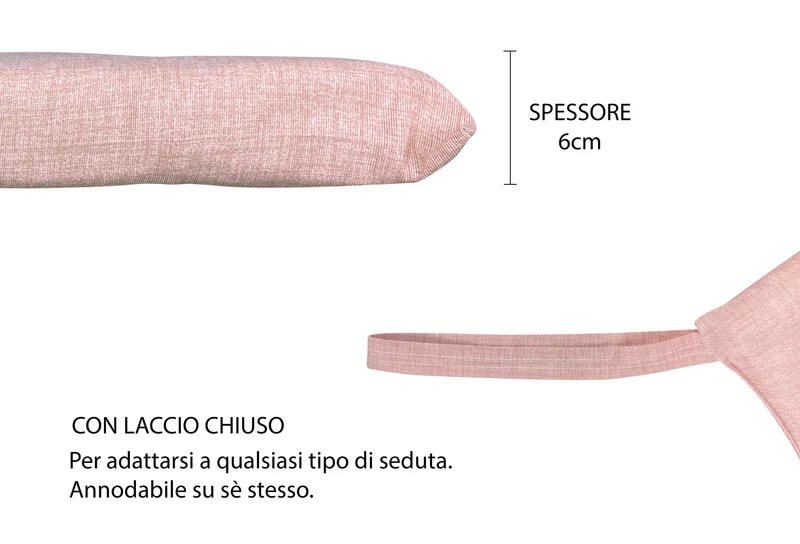 Set 6 Cuscini Imbottiti per Sedia 40x40 in Cotone con Lacci 4 Punti Made in Italy Il Gruppone