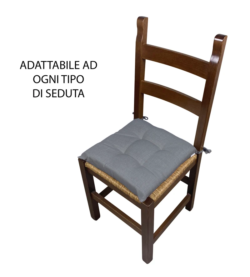 Set 6 Cuscini Imbottiti per Sedia 40x40 in Cotone con Lacci 4 Punti Made in Italy Il Gruppone