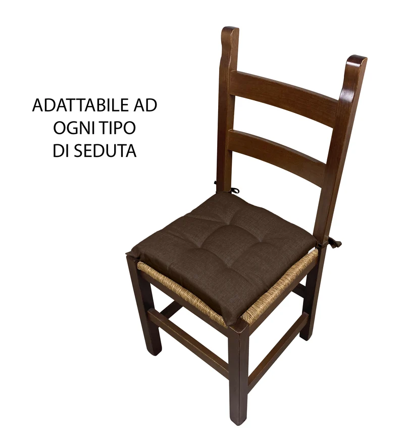 Set 6 Cuscini Imbottiti per Sedia 40x40 in Cotone con Lacci 4 Punti Made in Italy Il Gruppone