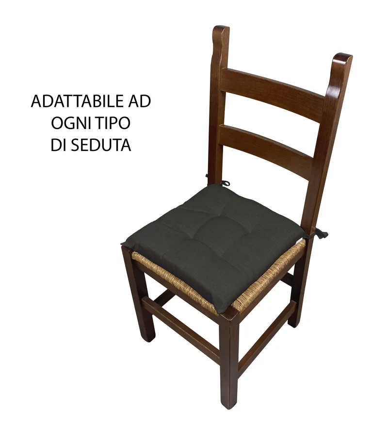 Set 6 Cuscini Imbottiti per Sedia 40x40 in Cotone con Lacci 4 Punti Made in Italy Il Gruppone