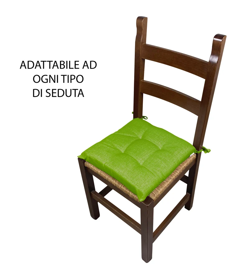 Set 6 Cuscini Imbottiti per Sedia 40x40 in Cotone con Lacci 4 Punti Made in Italy Il Gruppone