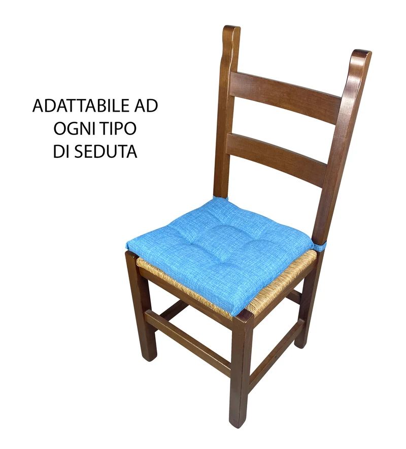 Set 6 Cuscini Imbottiti per Sedia 40x40 in Cotone con Lacci 4 Punti Made in Italy Il Gruppone