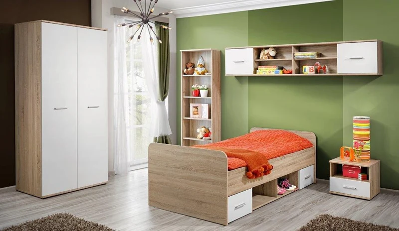 Libreria moderna 5 ripiani in legno quercia natura cm 59x24x175h