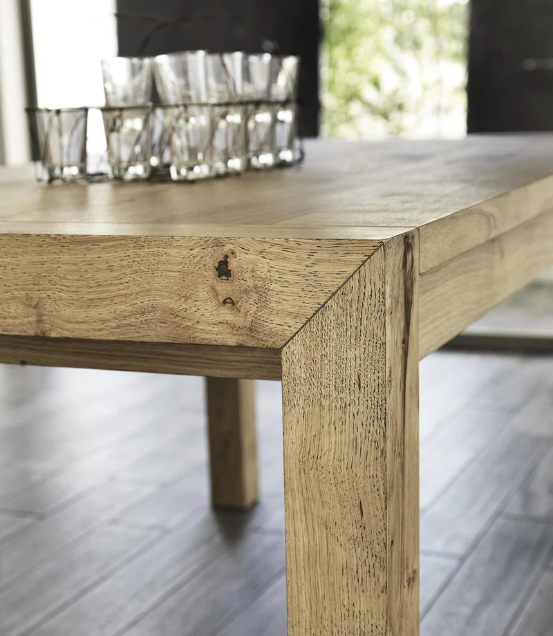 Tavolo da cucina allungabile in legno rovere crudo cm 160/240x90x76h