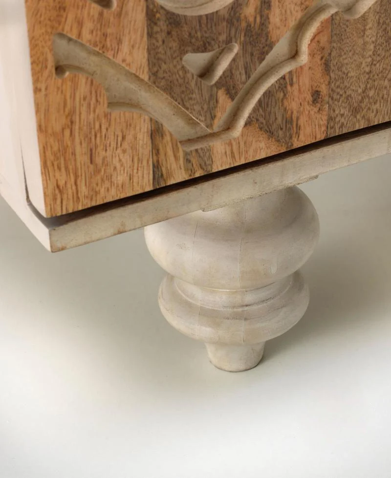 Madia stile etnico in legno massello di mango con ante e cassetto cm 160x45x85h