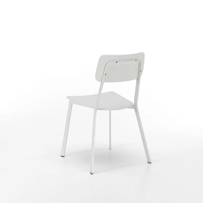 Set da 4 Sedia modello scuola con schienale in metallo e legno cm 51x51x82h - vari colori