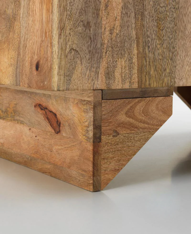 Credenza due ante in legno massello di mango stile etnico cm 81x45x75h