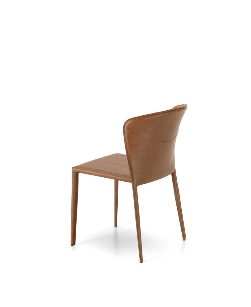 Set da 4 Sedia moderna in similpelle schienale curvo cm 49x56x82h - vari colori