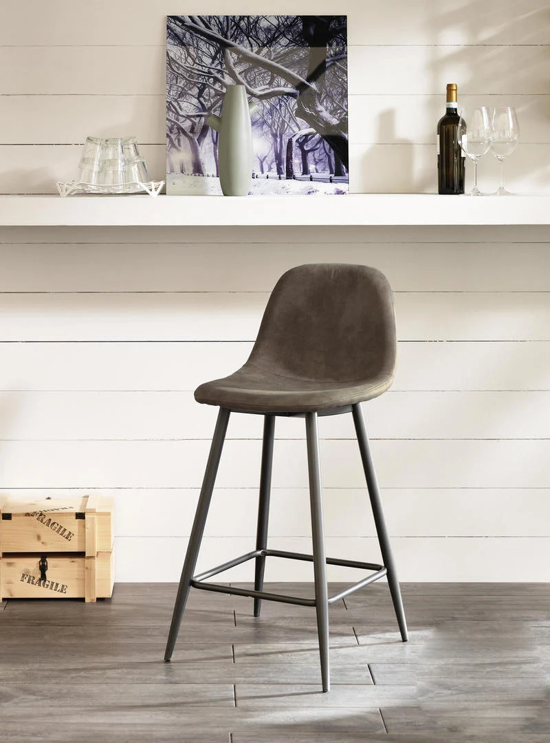 Set da 2 sgabello alto fisso per bar o cucina in similpelle cm 52x42x93h - vari colori