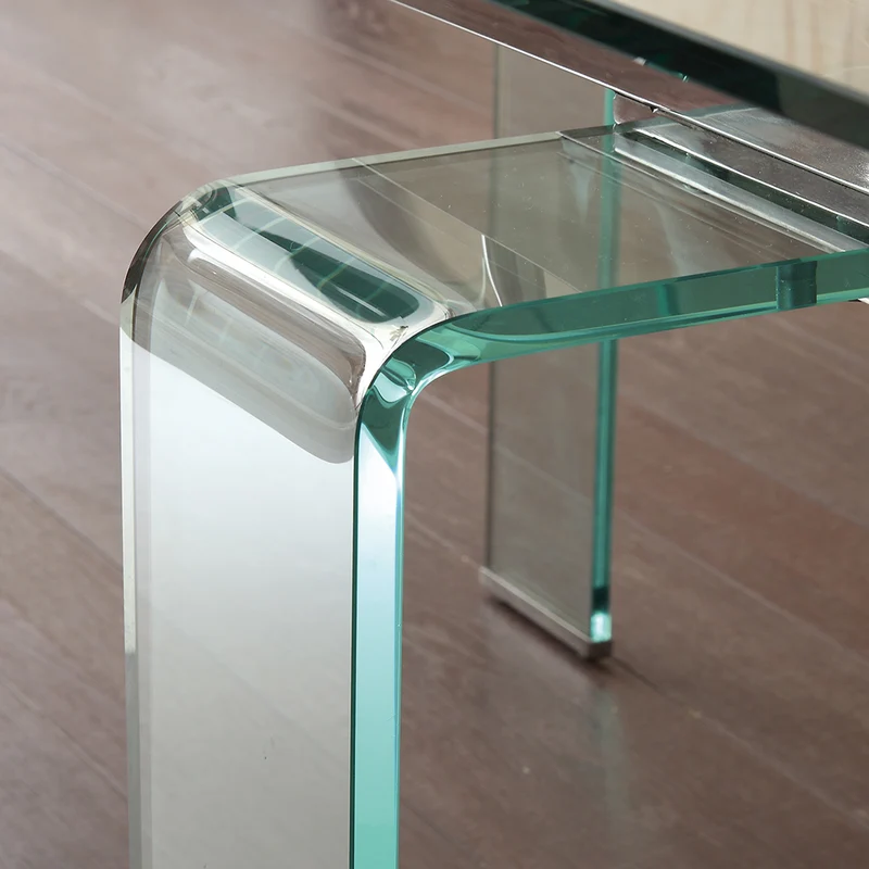 Mini Glass - Tavolo design allungabile piano in vetro struttura in metallo cm 140/200x80x75h