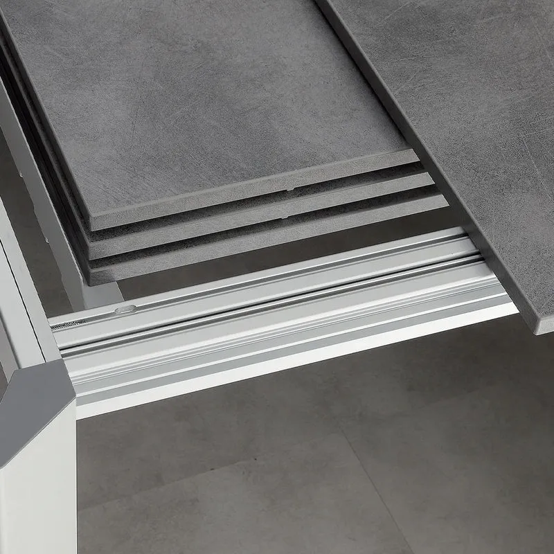 Everit - Tavolo da pranzo allungabile struttura in alluminio piano in legno cm 130/205x80x77h - vari colori