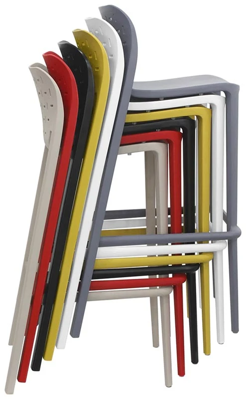 Set da 2 Sgabello alto da bar o cucina in polipropilene design moderno - vari colori