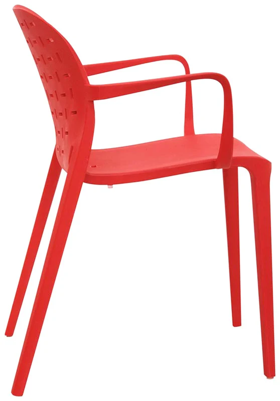 Set da 2 Sedia moderna con braccioli schienale lavorato in polipropilene - vari colori