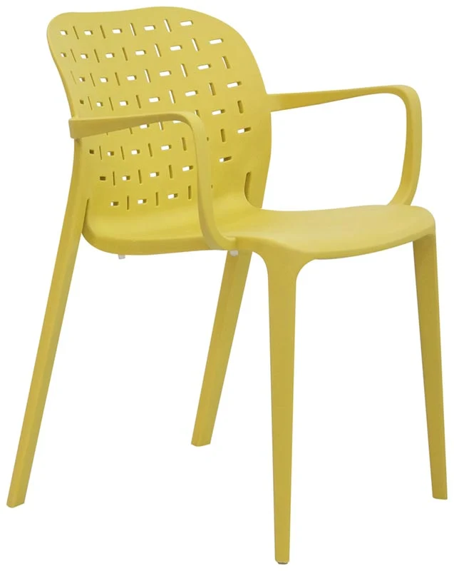 Set da 2 Sedia moderna con braccioli schienale lavorato in polipropilene - vari colori