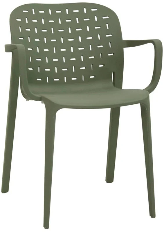 Set da 2 Sedia moderna con braccioli schienale lavorato in polipropilene - vari colori