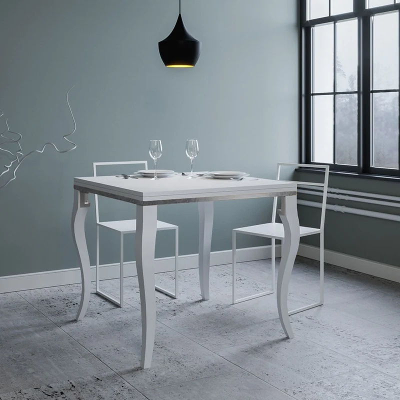Milo Libra - Tavolo quadrato classico allungabile in legno cm 90/180x90x78h - vari colori