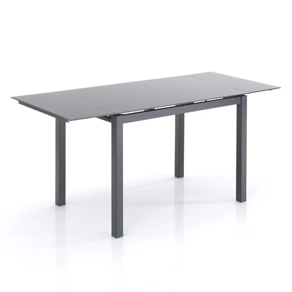 Tavolo allungabile moderno da pranzo in vetro e metallo cm 110/170x70x76h - vari colori