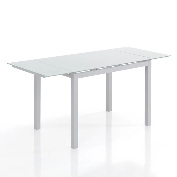 Tavolo allungabile moderno da pranzo in vetro e metallo cm 110/170x70x76h - vari colori