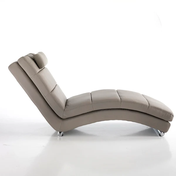 Chaise longue moderna in similpelle con poggiatesta cm 62x172x85h - vari colori
