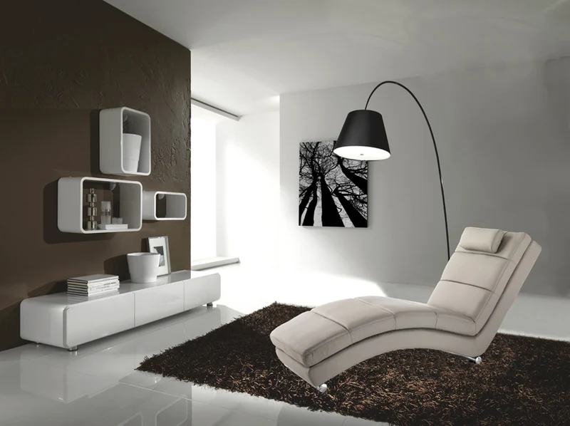 Chaise longue moderna in similpelle con poggiatesta cm 62x172x85h - vari colori