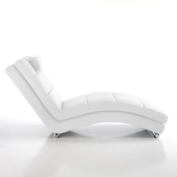Chaise longue moderna in similpelle con poggiatesta cm 62x172x85h - vari colori