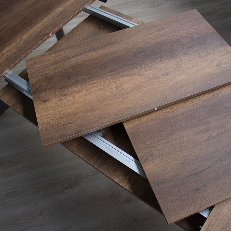 Tavolo da pranzo allungabile industrial struttura in metallo piano in legno - Vari modelli