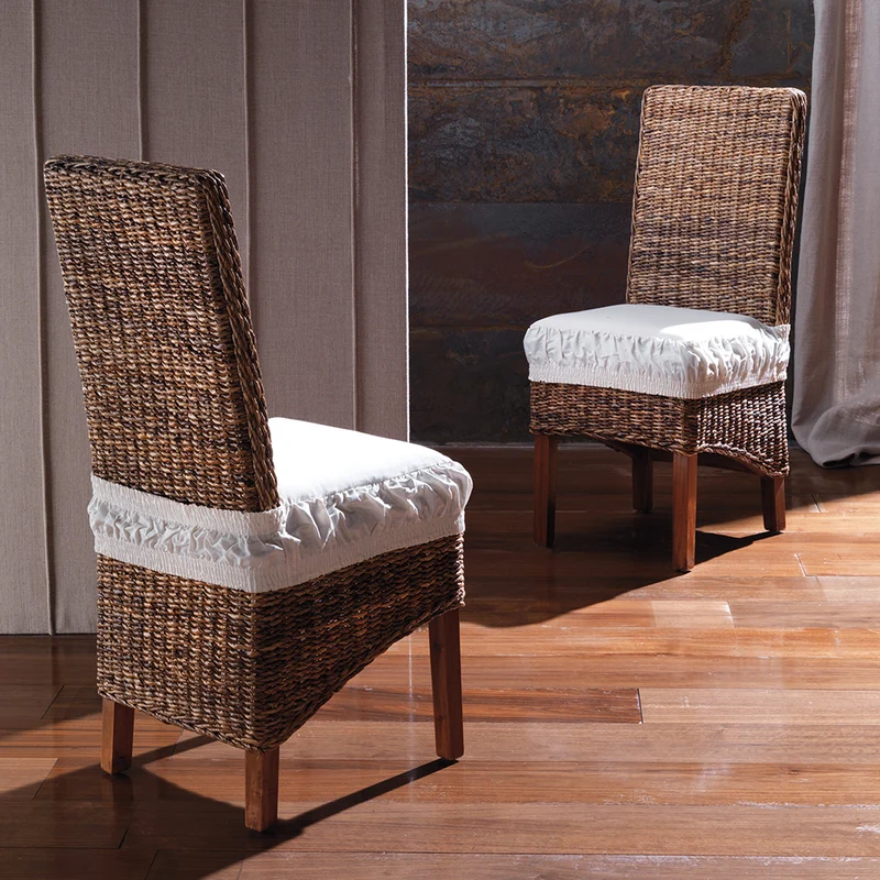 Sedia in fibre intrecciate di banano con cuscini cm 47x52x101h
