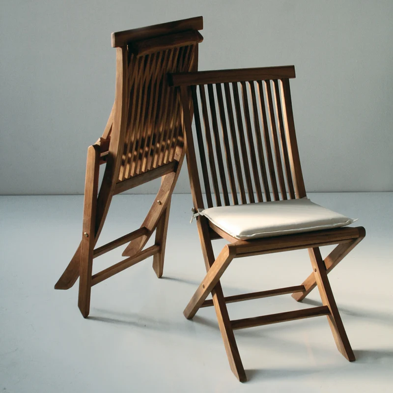 Sedia pieghevole da esterno in legno teak cm 46x40x89