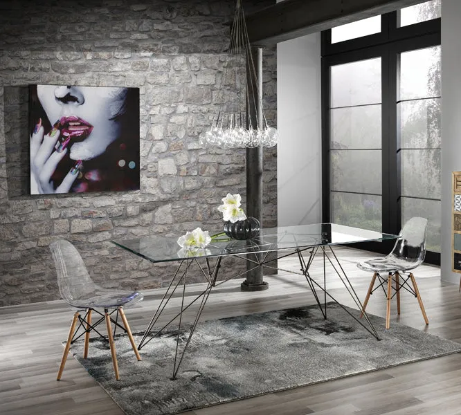 Lampadario moderno 14 luci con sfere in vetro trasparente cm Ø 60x80h
