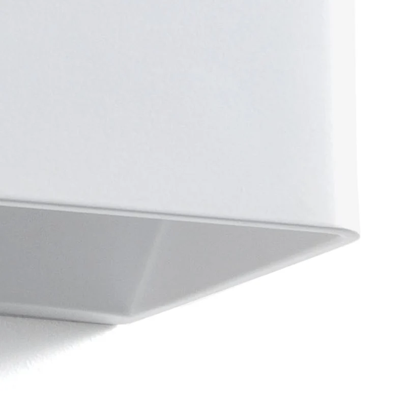 Applique moderna da parete rettangolare in metallo bianco cm 25x10x10h