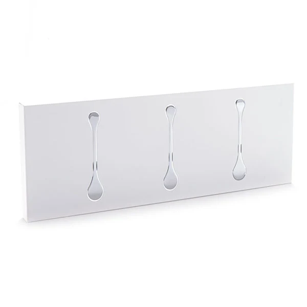 Appendiabiti da parete moderno in metallo 3 ganci cm 48x3x18h - vari colori
