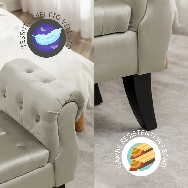 Divanetto In Velluto Panca Contenitore Pouf Porta Oggetti Il Gruppone