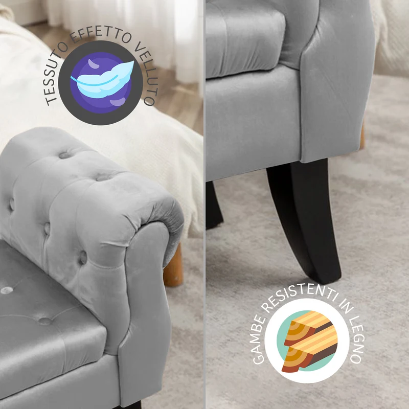 Divanetto In Velluto Panca Contenitore Pouf Porta Oggetti Il Gruppone