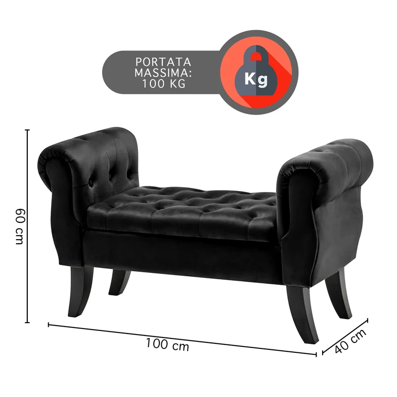 Divanetto In Velluto Panca Contenitore Pouf Porta Oggetti Il Gruppone