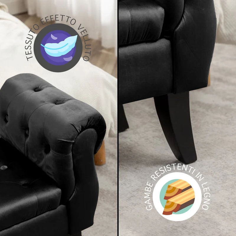 Divanetto In Velluto Panca Contenitore Pouf Porta Oggetti Il Gruppone